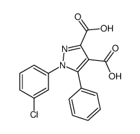 1-(3-chlorophenyl)-5-phenylpyrazole-3,4-dicarboxylic acid Structure