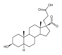 3β-Hydroxy-17α-(2-carboxyethyl)-17β-nitro-5α-androstan Structure