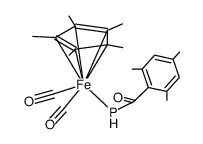 dicarbonyl(pentamethylcyclopentadienyl){(2,4,6-trimethylbenzoyl)phosphido}iron结构式