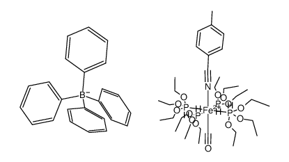 trans-[Fe(CO)(4-CH3-C6H4CN)(P(OEt)3)4](BPh4)2结构式
