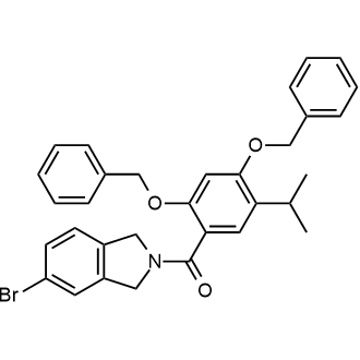 (5-溴-1,3-二氢-2H-异吲哚-2-基)[5-(1-甲基乙基)-2,4-双(苯基甲氧基)苯基]甲酮结构式