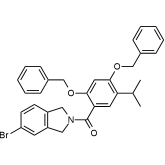 (5-Bromo-1,3-dihydro-2H-isoindol-2-yl)[5-(1-methylethyl)-2,4-bis(phenylmethoxy)phenyl]methanone structure