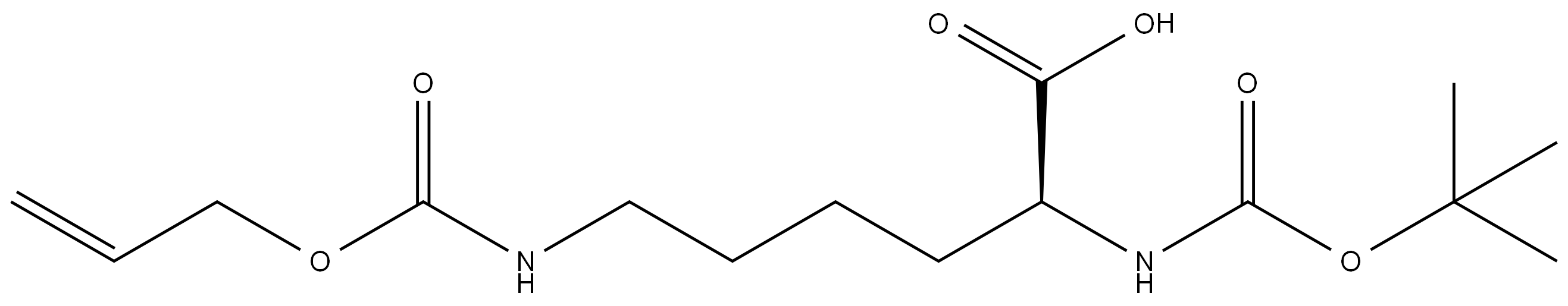 (Tert-Butoxy)Carbonyl Lys(Alloc)-OH Structure