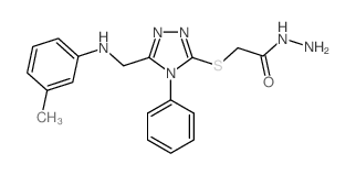 2-[(5-{[(3-Methylphenyl)amino]methyl}-4-phenyl-4H-1,2,4-triazol-3-yl)thio]acetohydrazide Structure