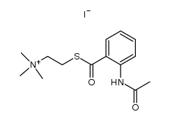 2-acetylaminobenzoylthiocholine iodide Structure