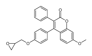 7-methoxy-4-[4-(oxiran-2-ylmethoxy)phenyl]-3-phenylchromen-2-one结构式