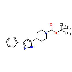 tert-butyl 4-(3-phenyl-1H-pyrazol-5-yl)piperidine-1-carboxylate structure