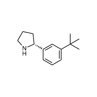 (2R)-2-(3-叔丁基苯基)吡咯烷结构式