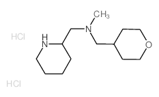 N-Methyl(2-piperidinyl)-N-(tetrahydro-2H-pyran-4-ylmethyl)methanamine dihydrochloride结构式