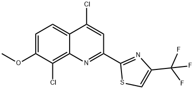 4,8-Dichloro-7-methoxy-2-[4-(trifluoromethyl)-1,3-thiazol-2-yl]quinoline Structure