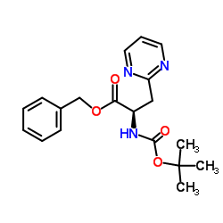 Benzyl N-{[(2-methyl-2-propanyl)oxy]carbonyl}-3-(2-pyrimidinyl)-D-alaninate Structure