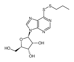 6-((propylthio)thio)-9-(β-D-ribofuranosyl)purine结构式