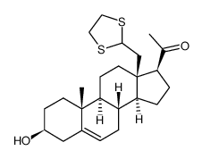 (3β)-hydroxy-20-oxopregn-5-ene-18'-carboxaldehyde cyclic 18'-(1,2-ethanediyl mercaptal) Structure