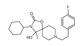 3-cyclohexyl-8-[2-(4-fluorophenyl)ethyl]-4-hydroxy-4-methyl-1-oxa-3,8-diazaspiro[4.5]decan-2-one结构式