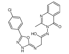 2-[[5-(4-chlorophenyl)-1,3,4-oxadiazol-2-yl]amino]-N-(2-methyl-4-oxoquinazolin-3-yl)acetamide结构式