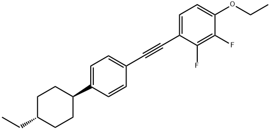 Benzene, 1-ethoxy-4-[2-[4-(trans-4-ethylcyclohexyl)phenyl]ethynyl]-2,3-difluoro- structure