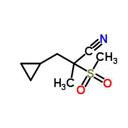 3-Cyclopropyl-2-methyl-2-(methylsulfonyl)propanenitrile结构式