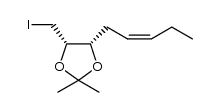(4S,5S)-4-(iodomethyl)-2,2-dimethyl-5-((Z)-pent-2-en-1-yl)-1,3-dioxolane Structure