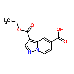 3-(乙氧基羰基)吡唑并[1,5-a]吡啶-5-羧酸结构式