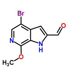 4-Bromo-7-methoxy-1H-pyrrolo[2,3-c]pyridine-2-carbaldehyde结构式