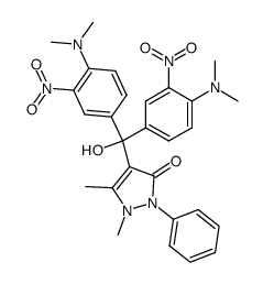 4-[bis-(4-dimethylamino-3-nitro-phenyl)-hydroxy-methyl]-1,5-dimethyl-2-phenyl-1,2-dihydro-pyrazol-3-one结构式