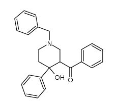 N-benzyl-3-benzoyl-4-hydroxy-4-phenylpiperidine结构式