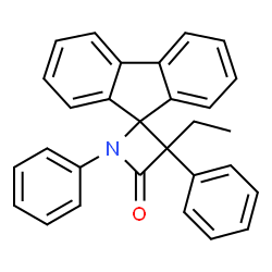 3-Ethyl-1,3-diphenylspiro[azetidine-2,9'-[9H]fluoren]-4-one结构式