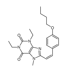 8-[(E)-2-(4-Butoxyphenyl)vinyl]-1,3-diethyl-7-methyl-3,7-dihydro- 1H-purine-2,6-dione结构式