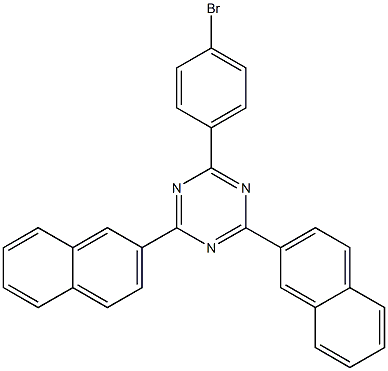 2-(4-溴苯基)-4,6-双(萘-2-基)-1,3,5-三嗪结构式