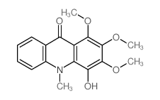 9(10H)-Acridinone,4-hydroxy-1,2,3-trimethoxy-10-methyl-结构式