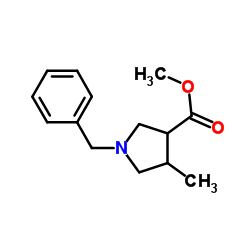 Methyl 1-benzyl-4-methyl-3-pyrrolidinecarboxylate structure