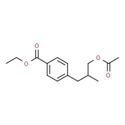 Benzoic acid, 4-[3-(acetyloxy)-2-methylpropyl]-, ethyl ester (9CI) Structure