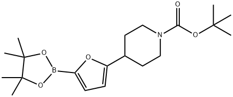 tert-butyl 4-(5-(4,4,5,5-tetramethyl-1,3,2-dioxaborolan-2-yl)furan-2-yl)piperidine-1-carboxylate Structure