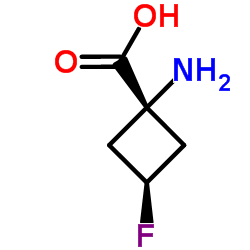 反-1-氨基-3-氟-环丁烷羧酸结构式