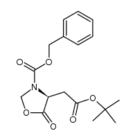 (S)-3-benzyloxycarbonyl-5-oxo-4-oxazolidine acetic acid tert-butyl ester结构式