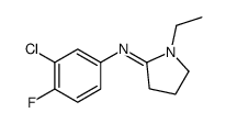 N-(3-chloro-4-fluorophenyl)-1-ethylpyrrolidin-2-imine结构式