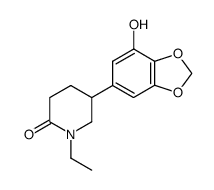 1-ethyl-5-(7-hydroxy-benzo[1,3]dioxol-5-yl)-piperidin-2-one结构式