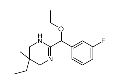 3,4,5,6-Tetrahydro-2-(α-ethoxy-3-fluorobenzyl)-5-ethyl-5-methylpyrimidine结构式