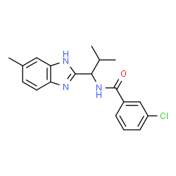 3-CHLORO-N-[2-METHYL-1-(5-METHYL-1H-1,3-BENZIMIDAZOL-2-YL)PROPYL]BENZENECARBOXAMIDE Structure