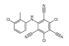 2,4-Dichloro-6-[(3-chloro-2-methylphenyl)amino]-1,3,5-benzenetricarbonitrile结构式