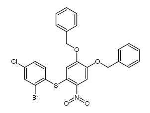 2'-Bromo-4'-chloro-4,5-dibenzyloxy-2-nitro-diphenylsulfid Structure