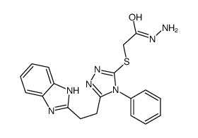 [[5-[2-(1H-Benzimidazol-2-yl)ethyl]-4-phenyl-4H-1,2,4-triazol-3-yl]thio]acetic acid hydrazide结构式