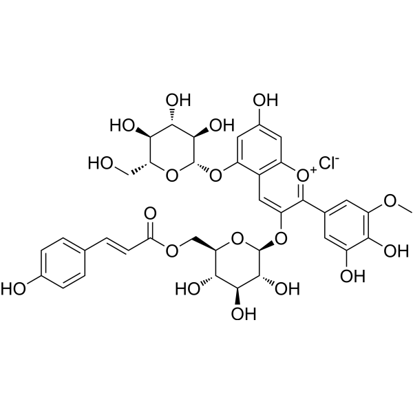 Petunidin-3-O-(6-O-p-coumaryl)-5-O-diglucoside结构式