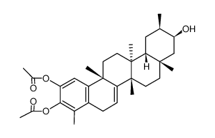 (6bS,8aS,10S,11R,12aR,12bS,14aS)-10-hydroxy-4,6b,8a,11,12b,14a-hexamethyl-5,6b,7,8,8a,9,10,11,12,12a,12b,13,14,14a-tetradecahydropicene-2,3-diyl diacetate结构式