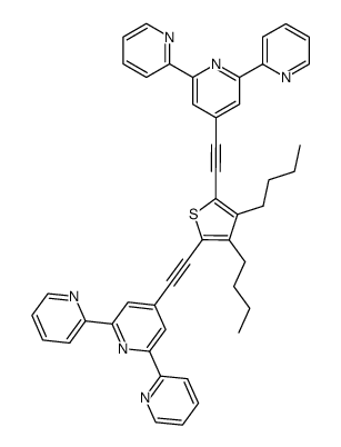 3,4-dibutyl-2,5-bis[(2,2':6',2''-terpyridin-4'-yl)ethynyl]thiophene结构式