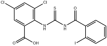 3,5-dichloro-2-[[[(2-iodobenzoyl)amino]thioxomethyl]amino]-benzoic acid picture