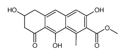 (-)-5,6,7,8-Tetrahydro-3,6,9-trihydroxy-1-methyl-8-oxo-2-anthracenecarboxylic acid methyl ester结构式