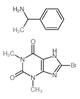 8-bromo-1,3-dimethyl-7H-purine-2,6-dione; 1-phenylethanamine Structure