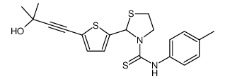 3-Thiazolidinecarbothioamide,2-[5-(3-hydroxy-3-methyl-1-butynyl)-2-thienyl]-N-(4-methylphenyl)-(9CI) Structure