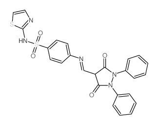 Benzenesulfonamide,4-[[(3,5-dioxo-1,2-diphenyl-4-pyrazolidinyl)methylene]amino]-N-2-thiazolyl-结构式